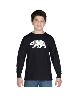 La Pop Art Boy's Word Art Long Sleeve - California Bear