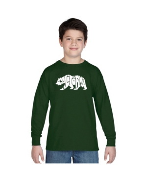 La Pop Art Boy's Word Art Long Sleeve - California Bear