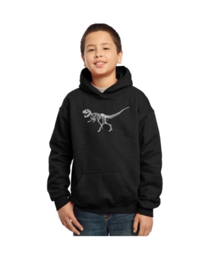 La Pop Art Boy's Word Art Hoodies - Dinosaur T-Rex Skeleton