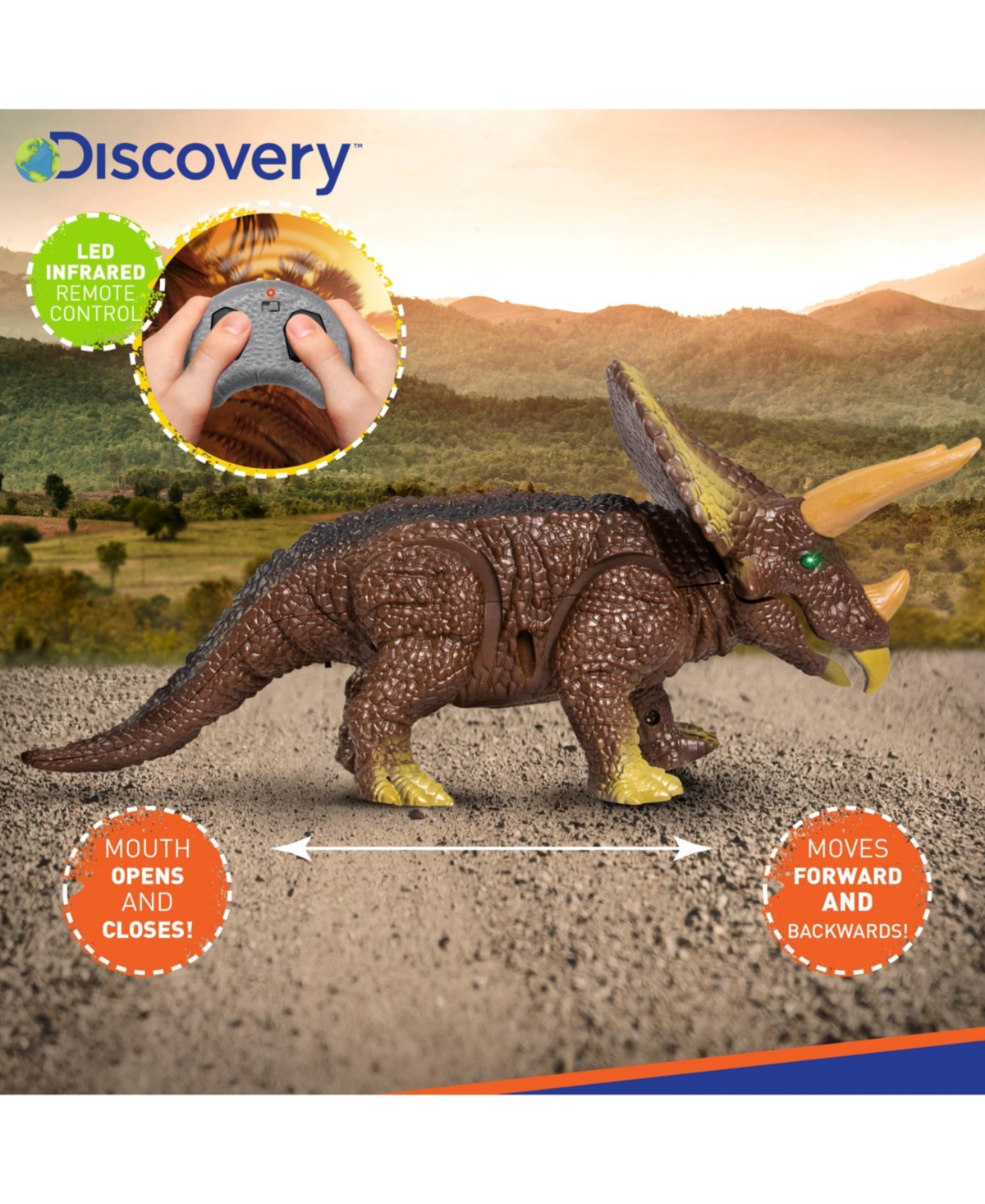 Discovery Kids Toy Rc Triceratops - Dinosaur Toy