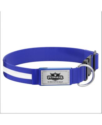 PetMaker - LED XL Dog Collar-Lights Up for Night Visibility and Safety- Adjustable, Rechargeable, 3 Flash Modes-For Evening Walks or Runs by  Blue