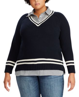 plus size layered look sweaters