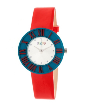 image of Crayo Unisex Prestige Red Polyurethane Strap Watch 37mm
