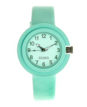 image of Crayo Unisex Equinox Mint Leatherette Strap Watch 40mm