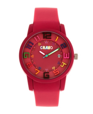image of Crayo Unisex Festival Fuchsia Silicone Strap Watch 41mm