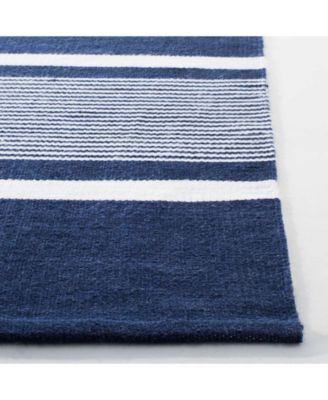 Hanover Stripe LRL2461A Navy 5' X 8' Outdoor Area Rug