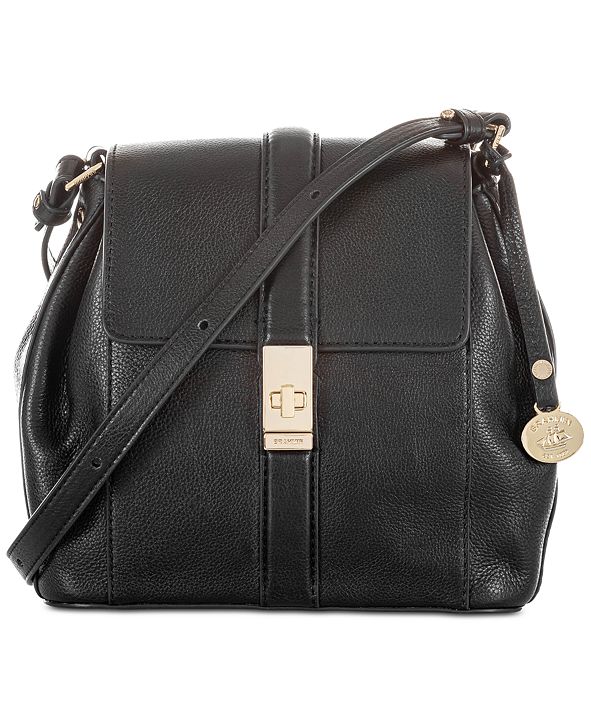 Brahmin Margo Black Newbury Leather Crossbody Bag & Reviews - Handbags ...