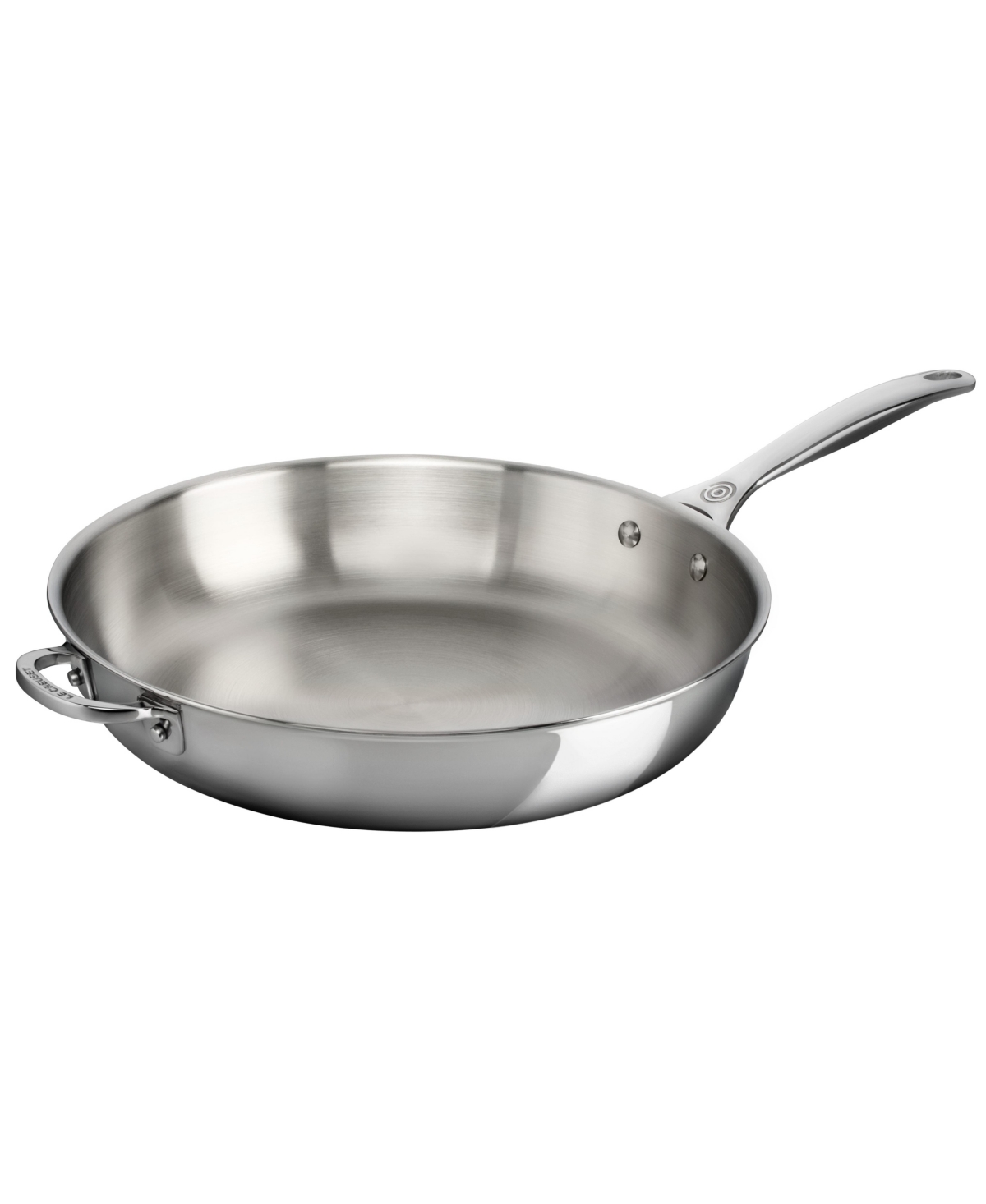 Le Creuset Stainless Steel 12.5" Deep Fry Pan With Helper Handle In N,a