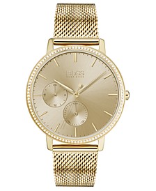 Women's Infinity Ultra Slim Gold Ion-Plated Stainless Steel Mesh Bracelet Watch 35mm