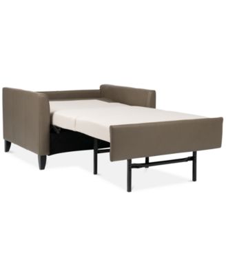 Priley 48" Leather Twin Sleeper Sofa