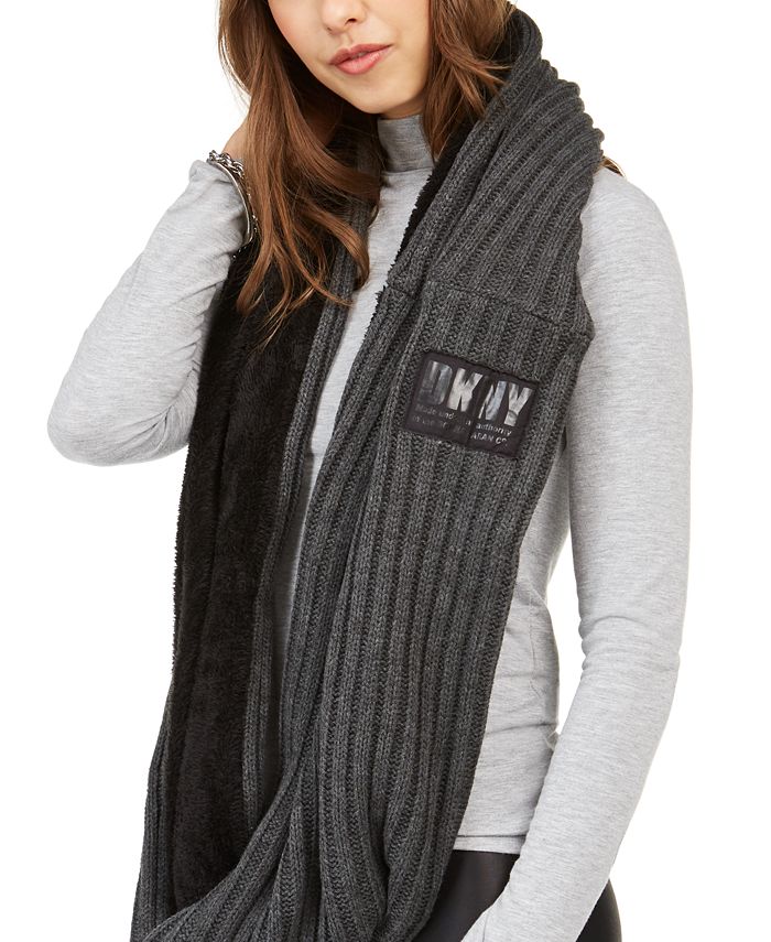 DKNY FleeceLined Knit Infinity Scarf Macy's