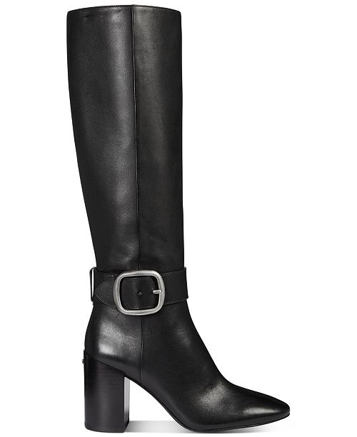 COACH Women's Evelyn Heeled Buckle Leather Boots & Reviews - Boots ...