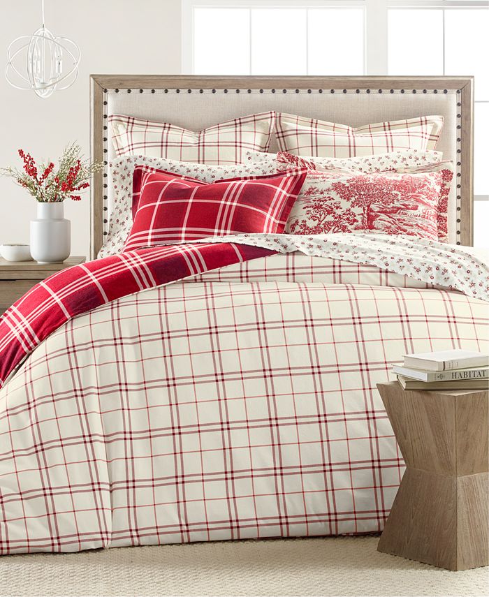 Martha Stewart Collection CLOSEOUT! Ticking Plaid Flannel Full/Queen
