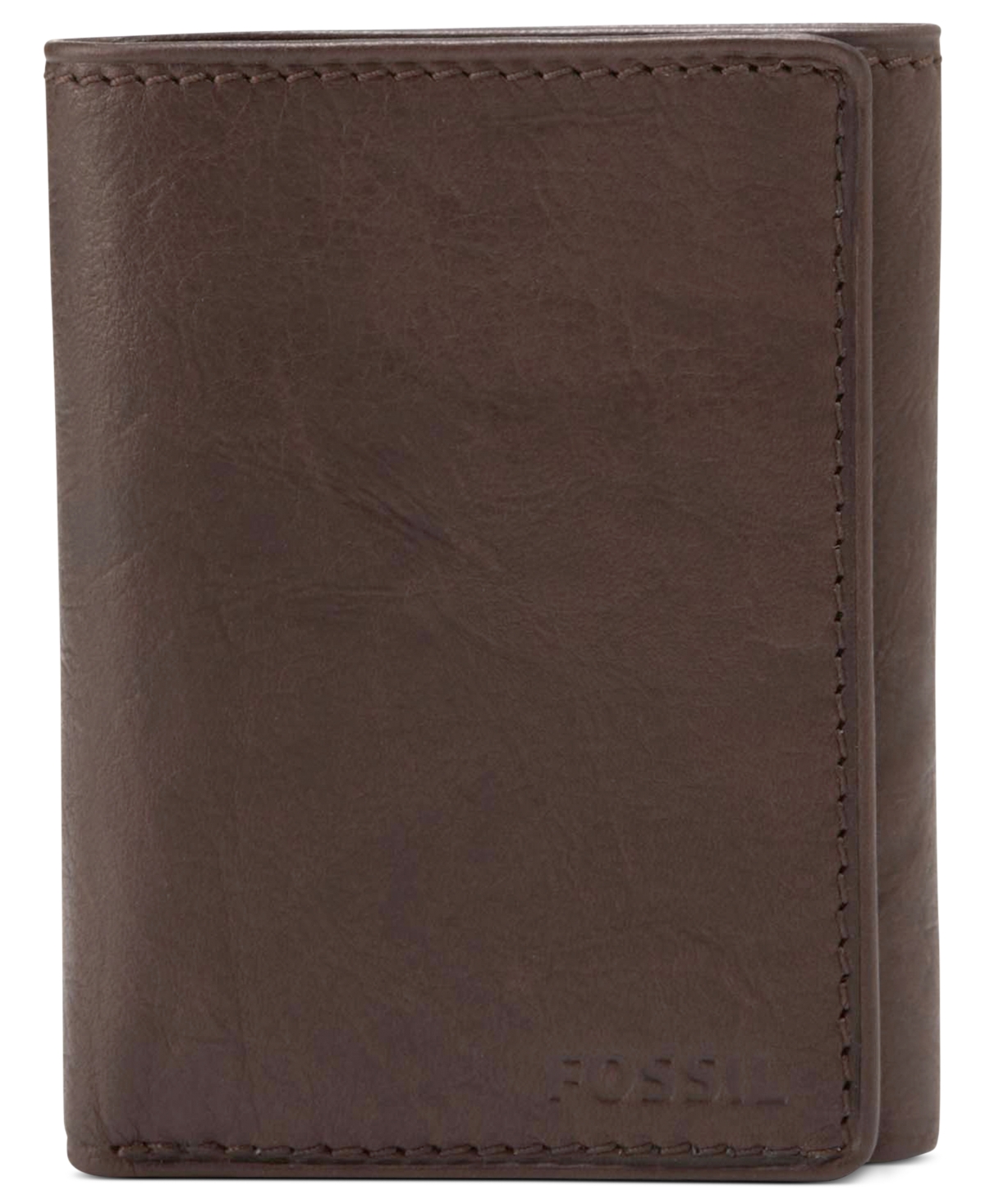 Fossil Men's  Ingram Extra Capacity Trifold Leather Wallet In Brown