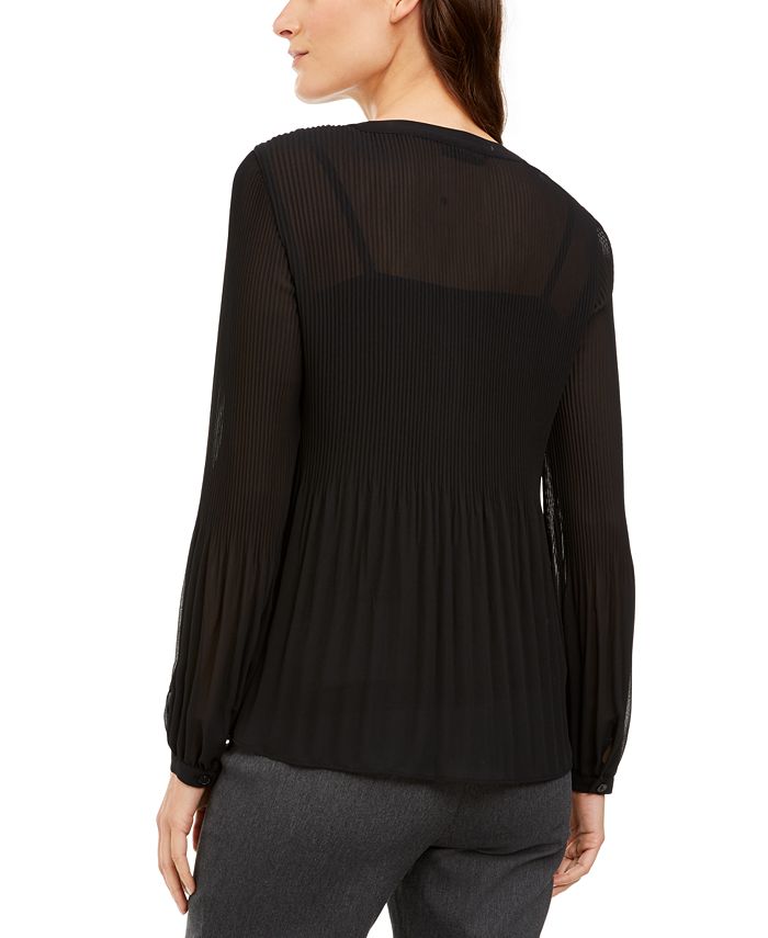 Alfani Pleated Button-Front Top, Created for Macy's - Macy's