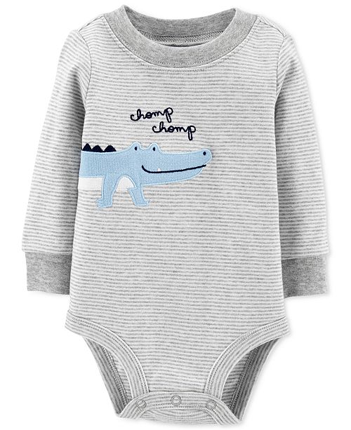 Carter S Baby Boys Cotton Striped Alligator Bodysuit Reviews All