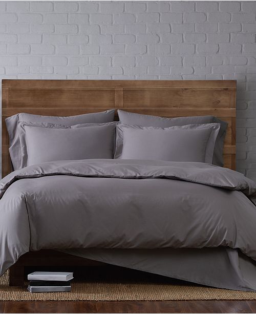 Brooklyn Loom Solid Cotton Percale King 3 Pc Duvet Set