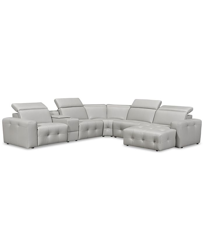 Furniture Haigan 6 Pc Leather Chaise, 6 Pc Leather Sectional Sofa