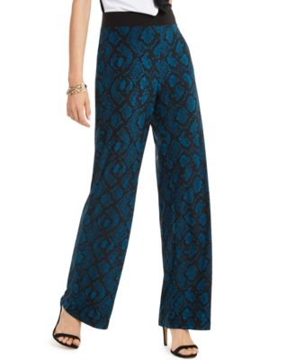 INC International Concepts - Python-Print Wide-Leg Pants