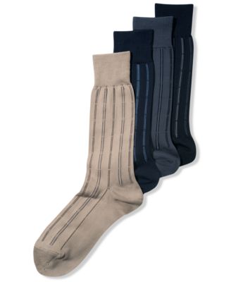 Perry Ellis - Socks, Fine Stripe Luxury Dress Socks Single Pack