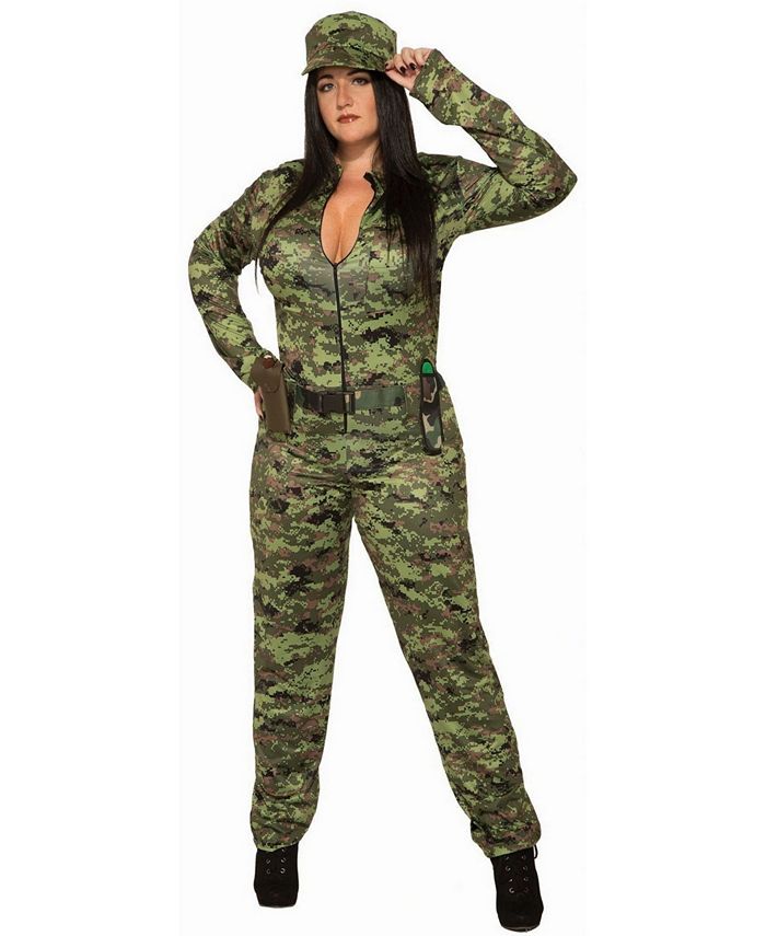Påstand befolkning pianist BuySeasons Women's Camo Jumpsuit And Hat Plus Size Adult Costume - Macy's