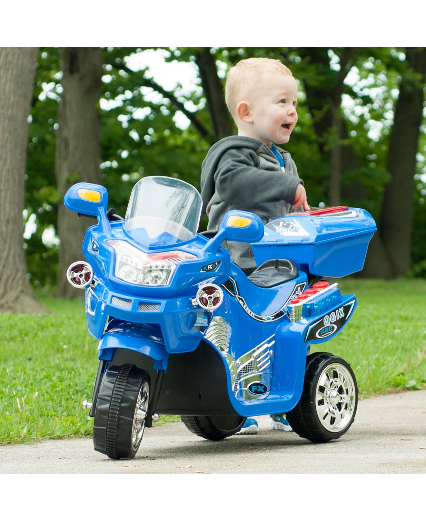Детская игрушка Lil' Rider 3 Wheel Motorcycle Trike Battery-Powered Ride-On, 3–7 лет, цвет: Синий — фото 2