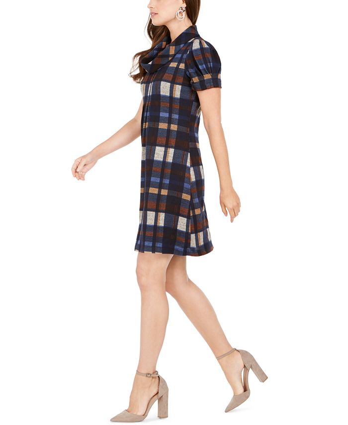 Jessica Howard Cowl Neck Plaid Shift Dress Macy's