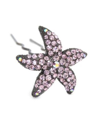 Soho Style Crystal Starfish Hair Stick - Purple