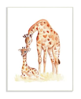 Giraffe Family Illustration Wall Plaque Art, 10" x 15"