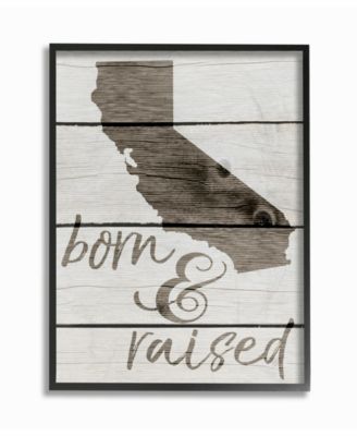 Born and Raised California Framed Giclee Art, 11" x 14"