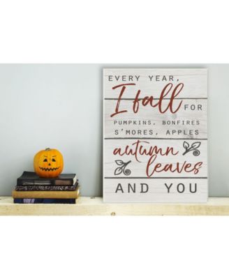 Every Year I Fall For You Red and Gray Typography Wall Plaque Art, 10" x 15"