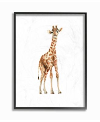 Happy Baby Giraffe Illustration Framed Giclee Art, 16" x 20"