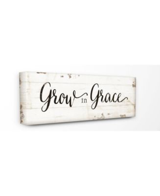 Stupell Industries Grow in Grace Cursive Typography Canvas Wall Art, 10 ...