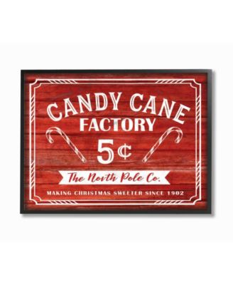 Candy Cane Factory Vintage-Inspired Sign Framed Giclee Art, 16" x 20"