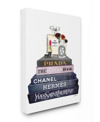 Glam Fashion Book Set With Makeup Canvas Wall Art, 24" x 30"