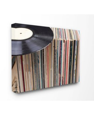 Vintage-Inspired Records Display Canvas Wall Art, 24" x 30"