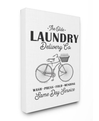 Olde Laundry Delivery Co Vintage-Inspired Bike Canvas Wall Art, 24" x 30"