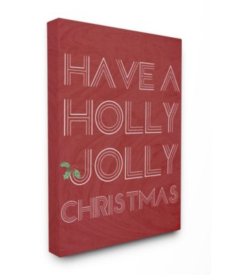Holly Jolly Christmas Canvas Wall Art, 30" x 40"