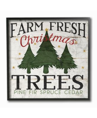 Farm Fresh Christmas Trees Framed Giclee Art, 12" x 12"