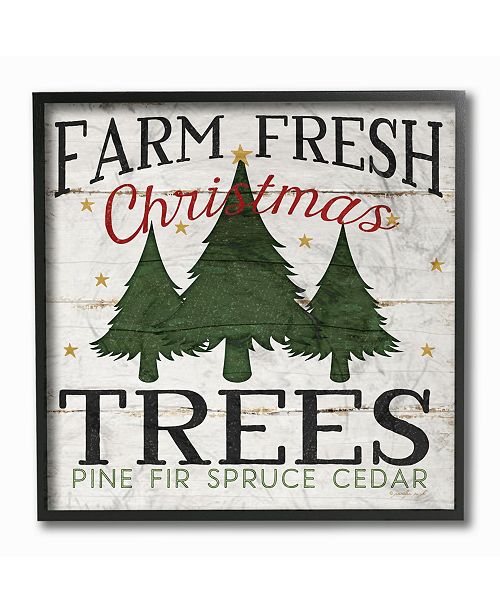 Stupell Industries Farm Fresh Christmas Trees Framed Giclee Art