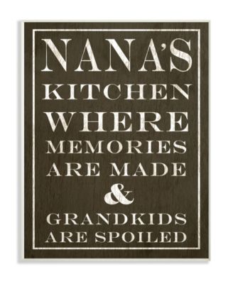 Nanas Kitchen and Spoiled Grandkids Dark Wall Plaque Art, 12.5" x 18.5"