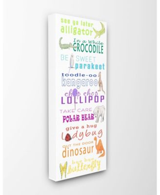 See You Later Alligator Animal Goodbyes Canvas Wall Art, 10" x 24"