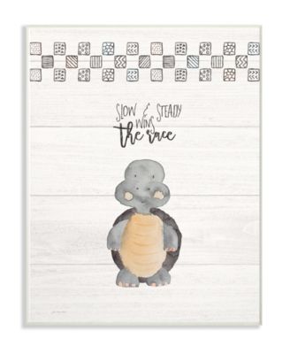 Slow and Steady Wins Turtle Wall Plaque Art, 12.5" x 18.5"