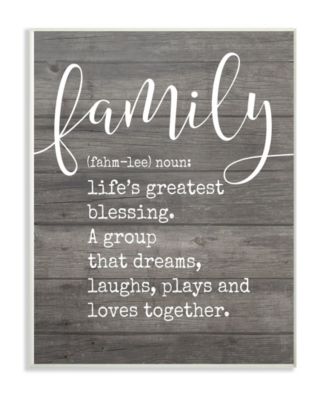 Family Definition Planked Wall Plaque Art, 12.5" x 18.5"