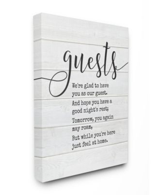 Guests Feel At Home Canvas Wall Art, 24" x 30"