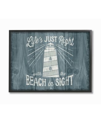 Life's Just Right Lighthouse Framed Giclee Art, 11" x 14"