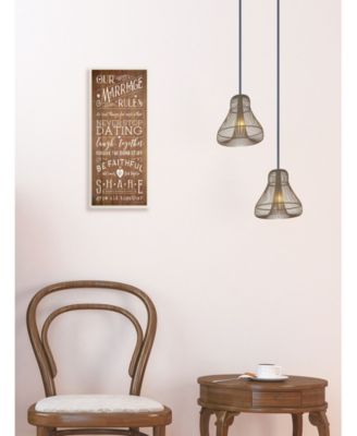 Our Marriage Rules Wall Plaque Art, 7" x 17"