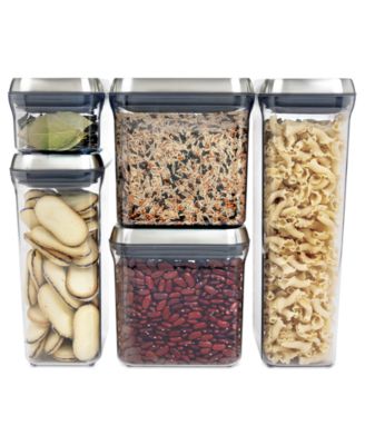 OXO - Pop Food Storage Containers, Set of 5 Stainless Steel Canisters