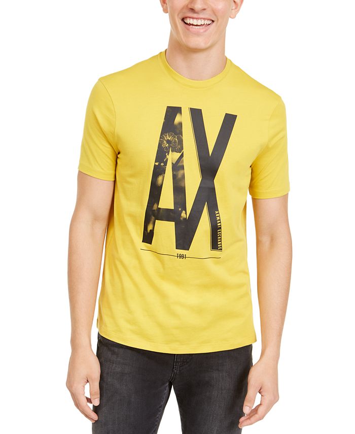 A|X Armani Exchange Men's Floral Logo T-Shirt - Macy's