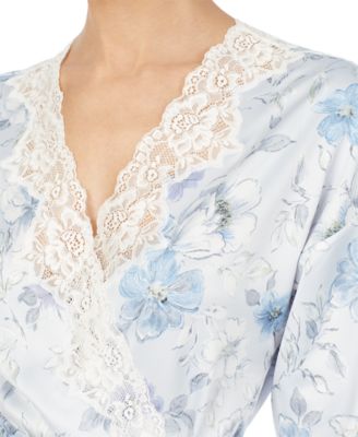 Lauren Ralph Lauren Women's Lace-Trim Floral Satin Robe